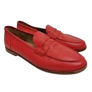 J. Crew Ryan Women's Red Leather Penny Loafers Size 7.5